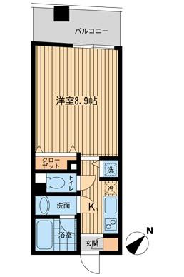 MISUZ COURT門前仲町(1K/4階)の間取り写真