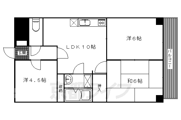 アベニューえんじゅ(3LDK/1階)の間取り写真
