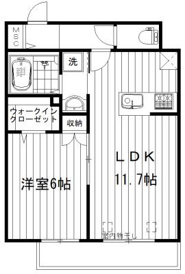 レガーロウエスト(1LDK/1階)の間取り写真