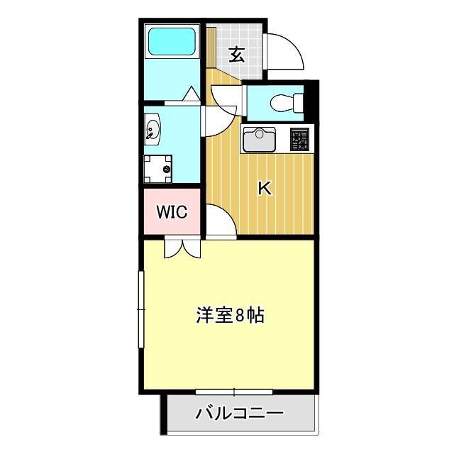 AXIS東田中(1K/3階)の間取り写真