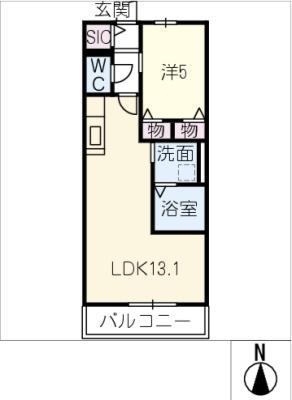 KOTONA B(1LDK/2階)の間取り写真