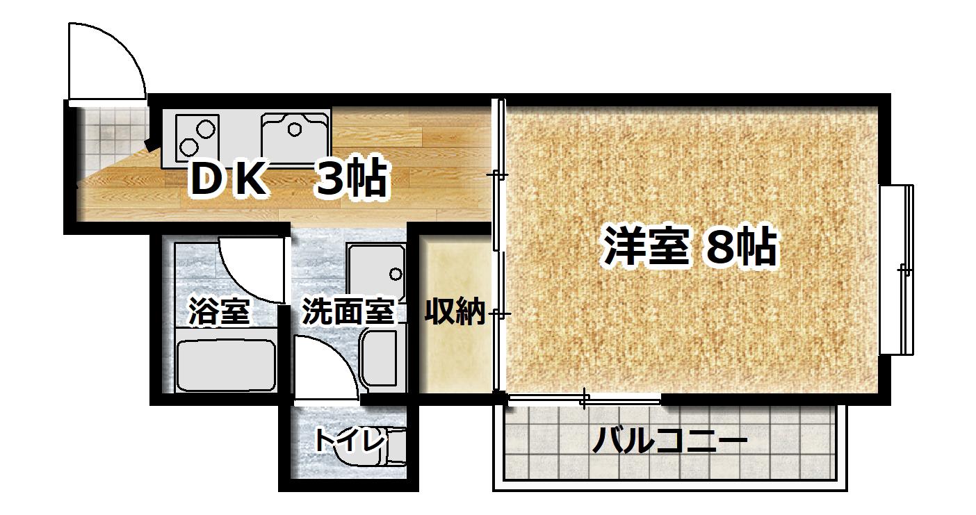 ハイツ大泉 II(1DK/1階)の間取り写真