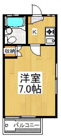 アクアコート調布II(1K/1階)の間取り写真