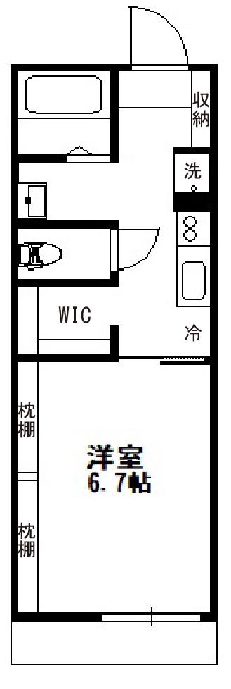 グランベル五日市(1K/3階)の間取り写真
