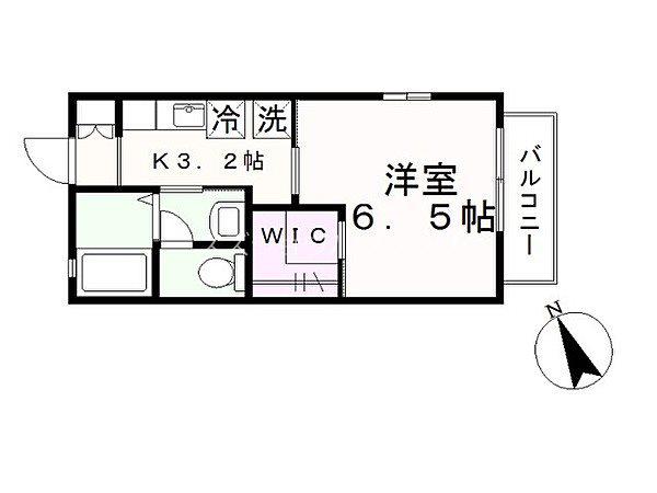 レコバB(1K/2階)の間取り写真
