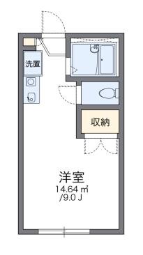レオパレスウエストRIVER(ワンルーム/2階)の間取り写真