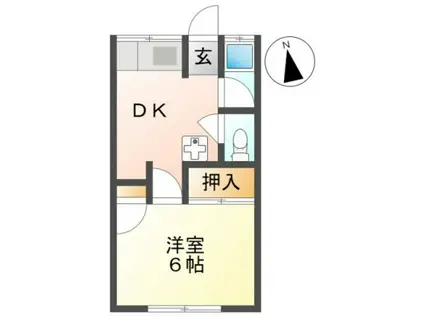 多田コーポ第2(1DK/2階)の間取り写真