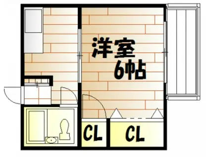 ブローディア(1K/2階)の間取り写真