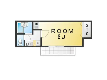 クエスト・ヴィラ(ワンルーム/1階)の間取り写真