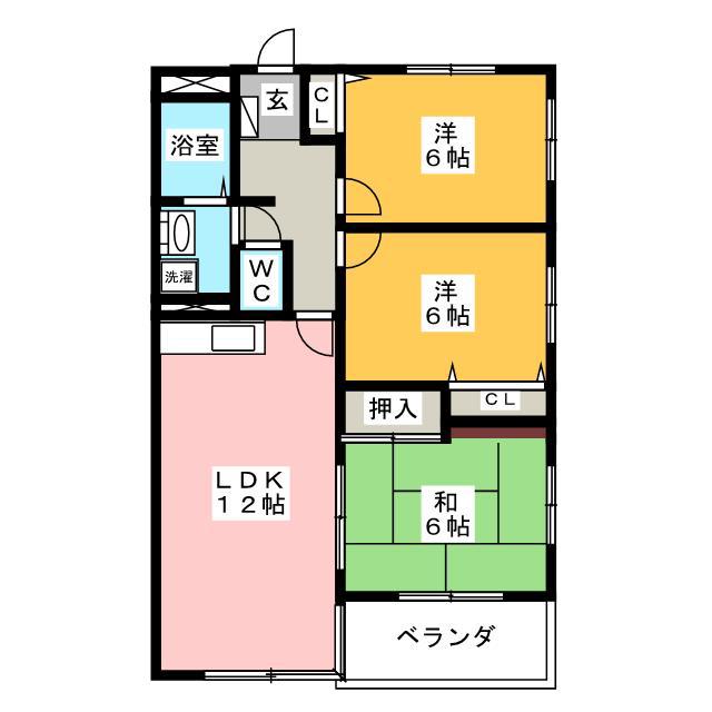 KO-UN(3LDK/2階)の間取り写真
