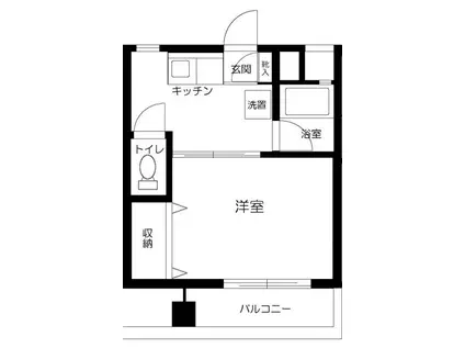 上石神井ハイツ(1K/3階)の間取り写真