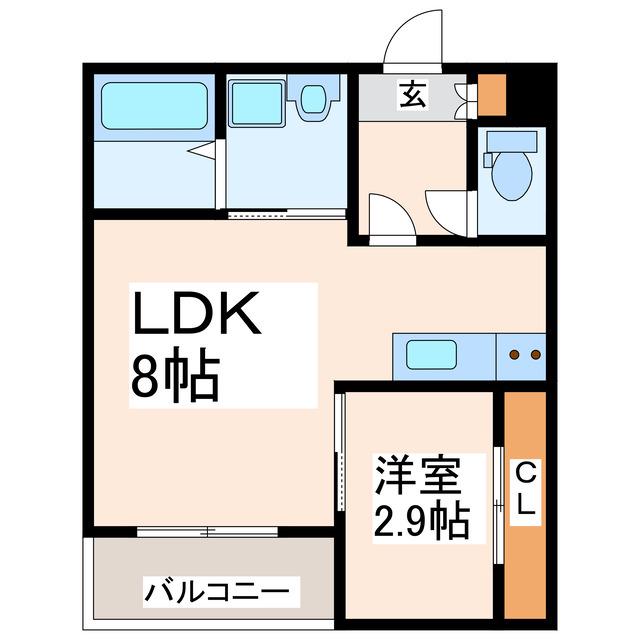 R-SMART熊大病院A(1LDK/1階)の間取り写真