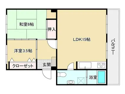 クレセント百花苑(2LDK/2階)の間取り写真