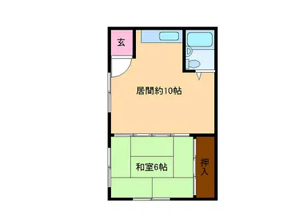 ウエストハイツ(1LK/2階)の間取り写真