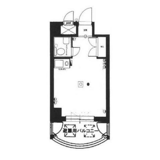 日興パレス伊勢佐木町北(ワンルーム/2階)の間取り写真