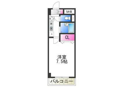 クレシア中百舌鳥(1K/6階)の間取り写真