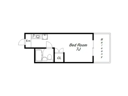 サニーパレスザウエスト(ワンルーム/2階)の間取り写真