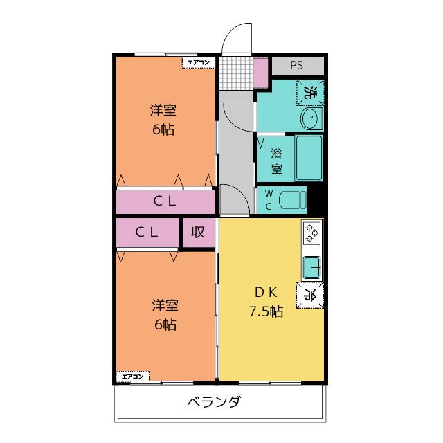 ESPLANADE(2DK/1階)の間取り写真