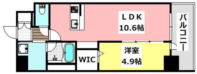 ストーリア茨木(1LDK/3階)の間取り写真