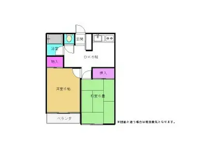 元島田荘A(2DK/2階)の間取り写真