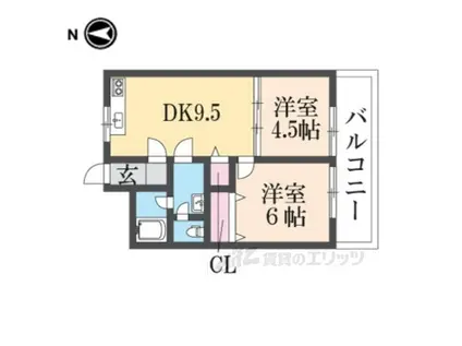 ウィンド・ヒル香里1(2DK/7階)の間取り写真