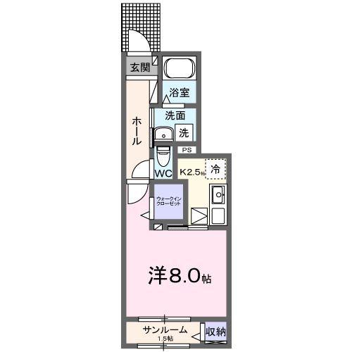 フランブリーズ(1K/1階)の間取り写真