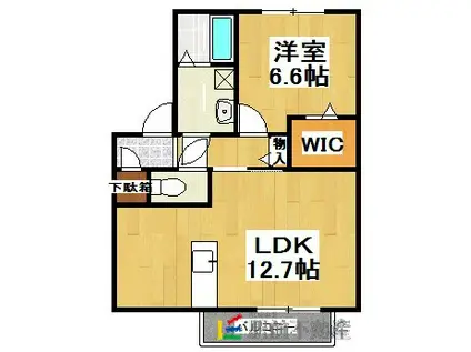 ペールド・ルーチェII(1LDK/2階)の間取り写真