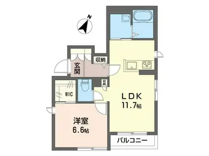 メゾン・ド・プラージュ湘南III(1LDK/1階)の間取り写真