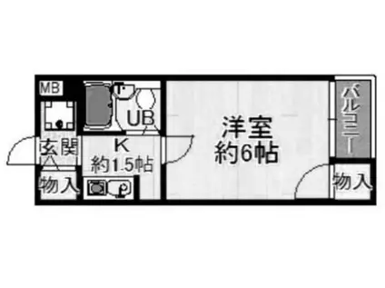 五色山ハイツ(1K/3階)の間取り写真