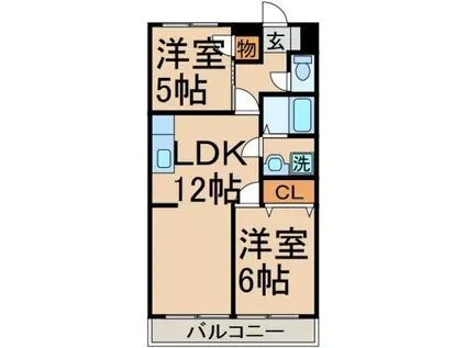 ヴェルクレール(2LDK/3階)の間取り写真