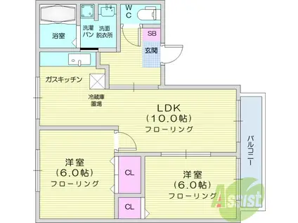 MSプレイス1(2LDK/2階)の間取り写真