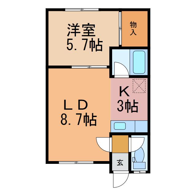 TMKI(1LDK/1階)の間取り写真