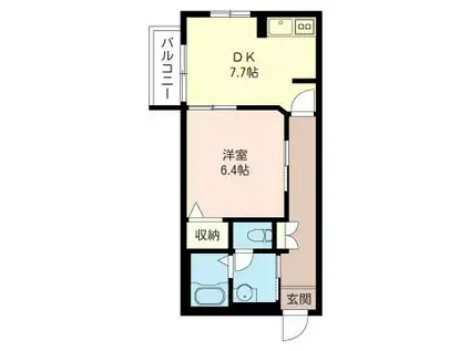 カーサビアンカ(1DK/2階)の間取り写真