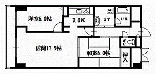 オークヒルズ2.6(2LDK/4階)の間取り写真