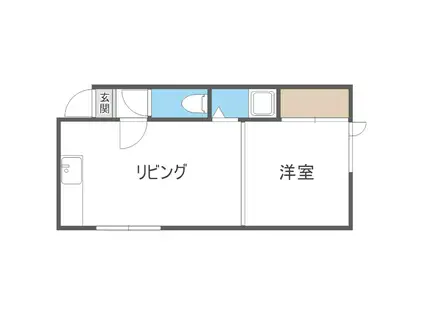 プレベール2(1DK/2階)の間取り写真