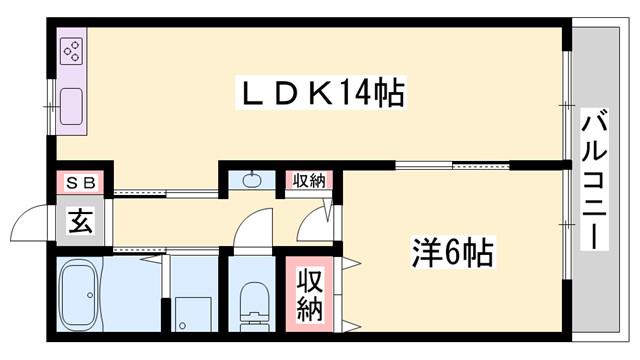 コーポ益三(1LDK/3階)の間取り写真