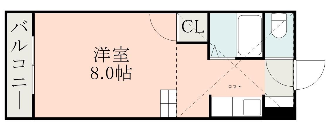 スパロー吉野(ワンルーム/2階)の間取り写真