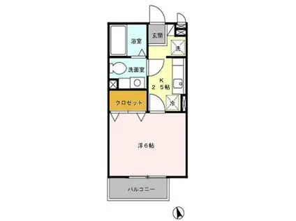 ラ・オート・リズィール(1K/2階)の間取り写真