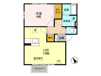 BEST HOUSE B(1LDK/2階)の間取り写真