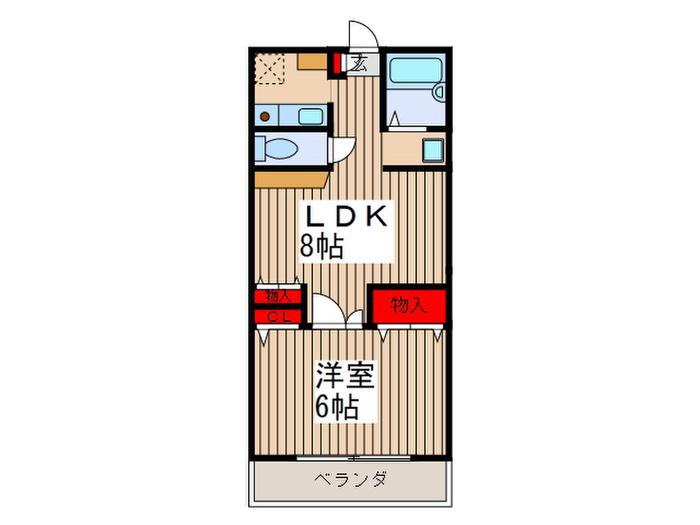 グリーンハイツ(1LDK/1階)の間取り写真