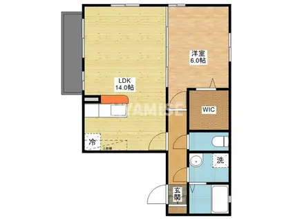 パストラル小川(1LDK/1階)の間取り写真
