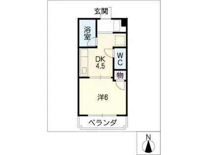 ファミール藤(1DK/3階)の間取り写真