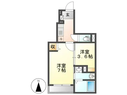 レッド・リーブスVII (2K/1階)の間取り写真