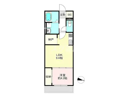 メゾンMEGUMI(1LDK/1階)の間取り写真