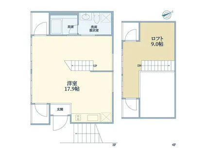 KICHIJOJI THE Α(ワンルーム/3階)の間取り写真
