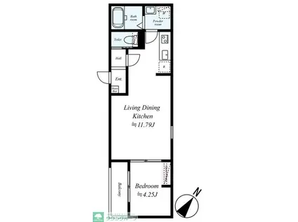 GRADUS北上尾(1LDK/3階)の間取り写真