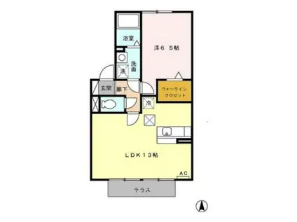 セジュールきよし(1LDK/1階)の間取り写真