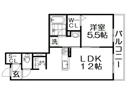 レジデンス紅葉ヶ丘(1LDK/3階)の間取り写真