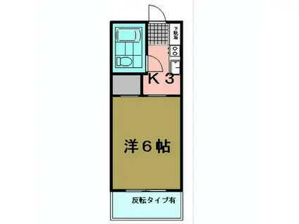 ハイツ藤(1K/2階)の間取り写真