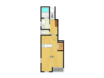 エンパレスV7(ワンルーム/1階)の間取り写真